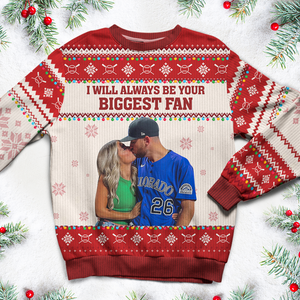 Custom Photo Gifts For Baseball Fans Christmas Ugly Sweater 03ACPU021024 - AOP Products - GoDuckee