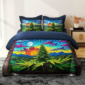 Cannabis Quilt Bedding Set 024hutn060225 - Blanket - GoDuckee
