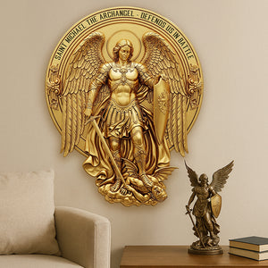 St. Michael The Archangel Metal Sign – Personalized Gifts for Catholic 01huqn300525 - Metal Signs - GoDuckee