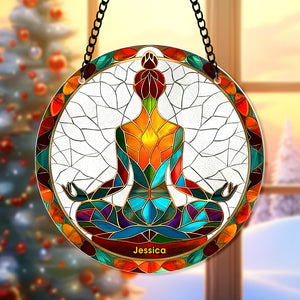 Personalized Gifts For Christmas Suncatcher Ornament 57ACQN240824 Yoga Symbol - Ornament - GoDuckee