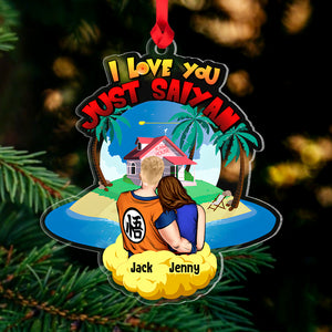 Couple I Love You Just Say, Personalized Ornament, Couple Beach House Ornament, Gift For Him/Her 02httn260923hh - Ornament - GoDuckee
