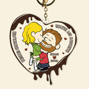 Personalized Gift For Couples Acrylic Keychain Beside Chocolate You're My Favorite 01KAQN061224HG - Keychains - GoDuckee