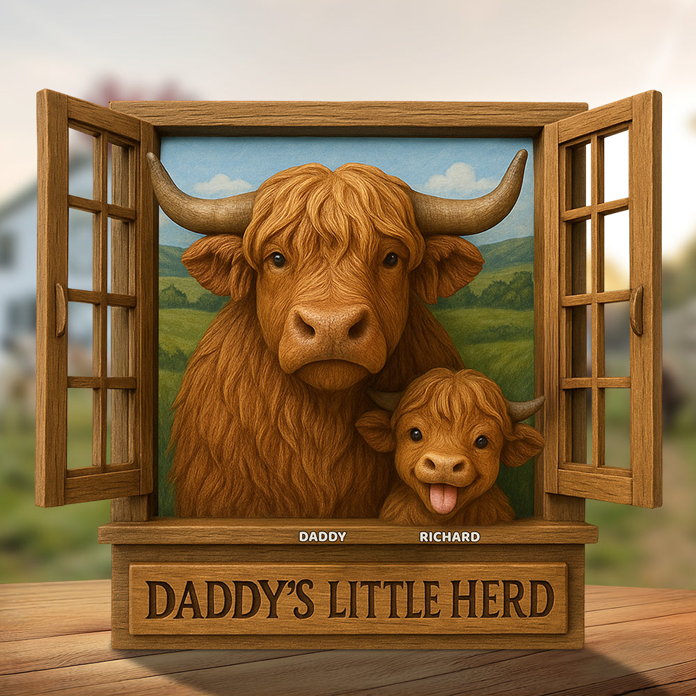 Daddy's Little Herd Acrylic Plaque Gifts For Dad 03NADT150525 - Shaped Plaques - GoDuckee