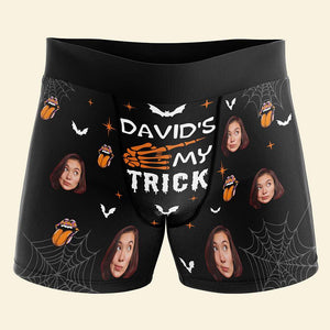 Personalized Gifts For Couple Boxer Briefs Halloween Trick Treat Custom Face Photo 05XQQN010824 - Boxer Briefs - GoDuckee