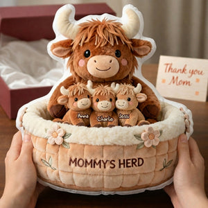 Cute Highland Cow Custom Pillow - Personalized Gifts For Grandma 05NALU280226 - Pillow - GoDuckee