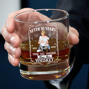 Personalized Gifts For Couple Round Whiskey Glass 04qhtn231224hh - Whiskey Glass - GoDuckee