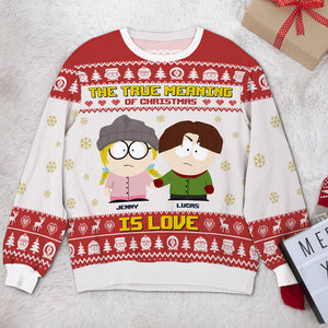 Personalized Gifts For Couple Knitted Ugly Sweater 04tgtn251024hg The True Meaning Of Christmas - Ugly Christmas Sweater - GoDuckee