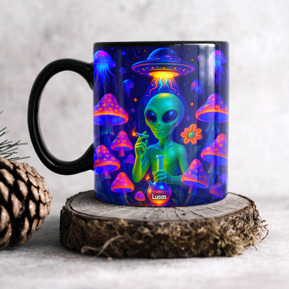 Smoking Alien Mug - Personalized Gifts For Weed Lovers 01totn100625 - Coffee Mug - GoDuckee