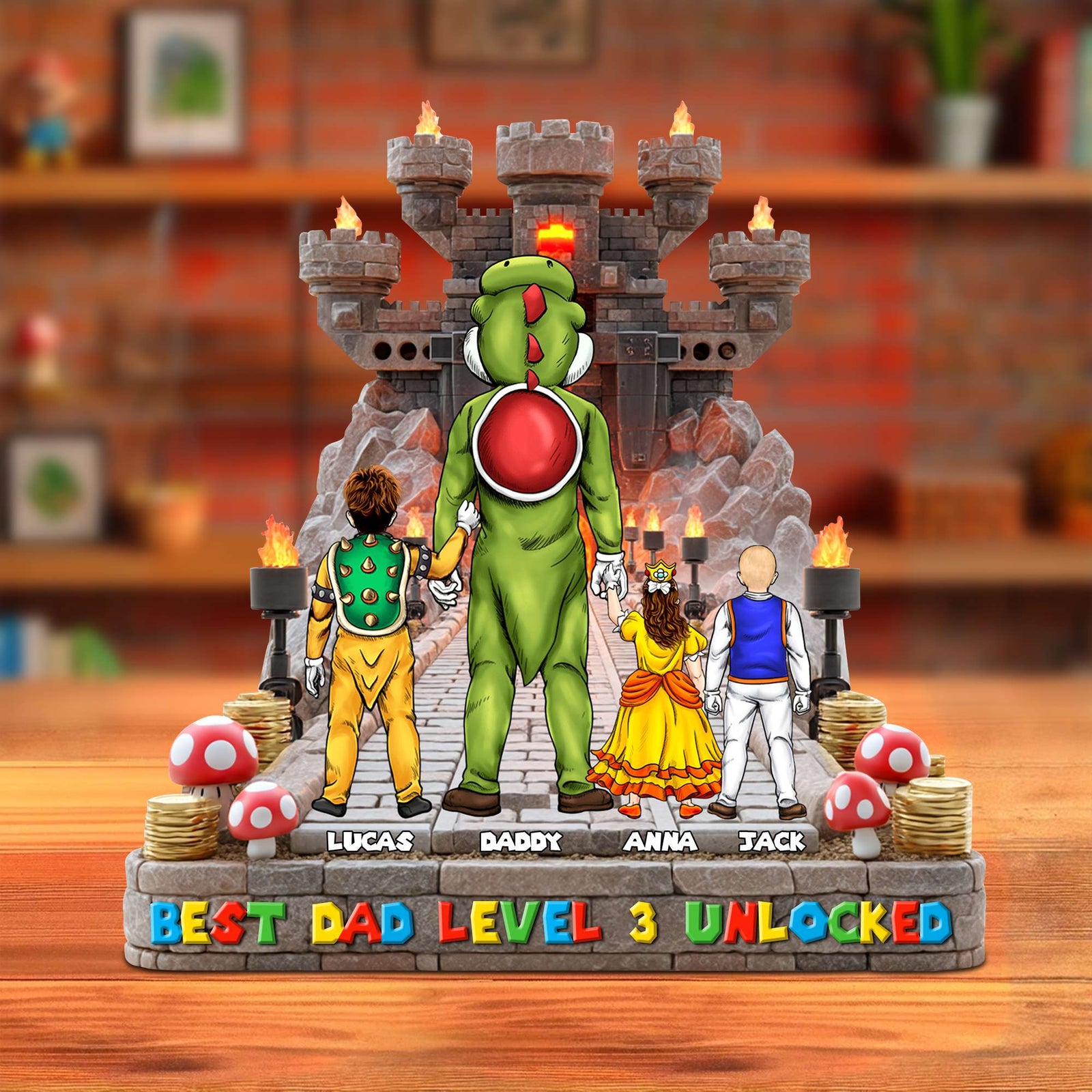 Dad Level Unlocked Acrylic Plaque Personalized Gifts For Dad 02TGTN160525PA - Shaped Plaques - GoDuckee
