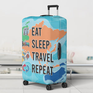 Custom Photo Gift For Friends Luggage Cover, Eat Sleep Travel Repeat 06TOQN150724 - Luggage Covers - GoDuckee