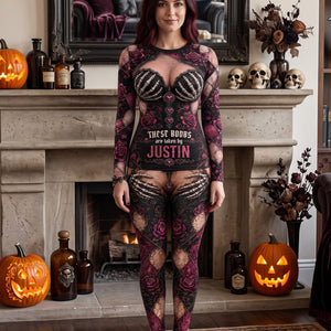Gothic Skeleton Skull Dark Sweater & Leggings Set - Personalized Halloween Gifts 03NAQN250826