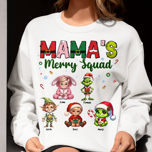 Personalized Gifts For Mom Christmas Shirt 01kapu081124 Mama's Merry Squad - Shirts - GoDuckee