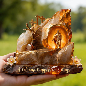 Holy Jesus Christ Resurrection Plaque, Easter Gifts For Christians 01qhdt070326 - Shaped Plaques - GoDuckee