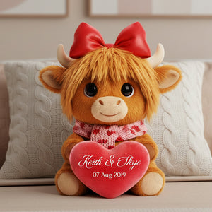 Highland Cow Valentine Custom Shaped Pillow - Personalized Gifts For Couple 03hyta161225 - Pillow - GoDuckee