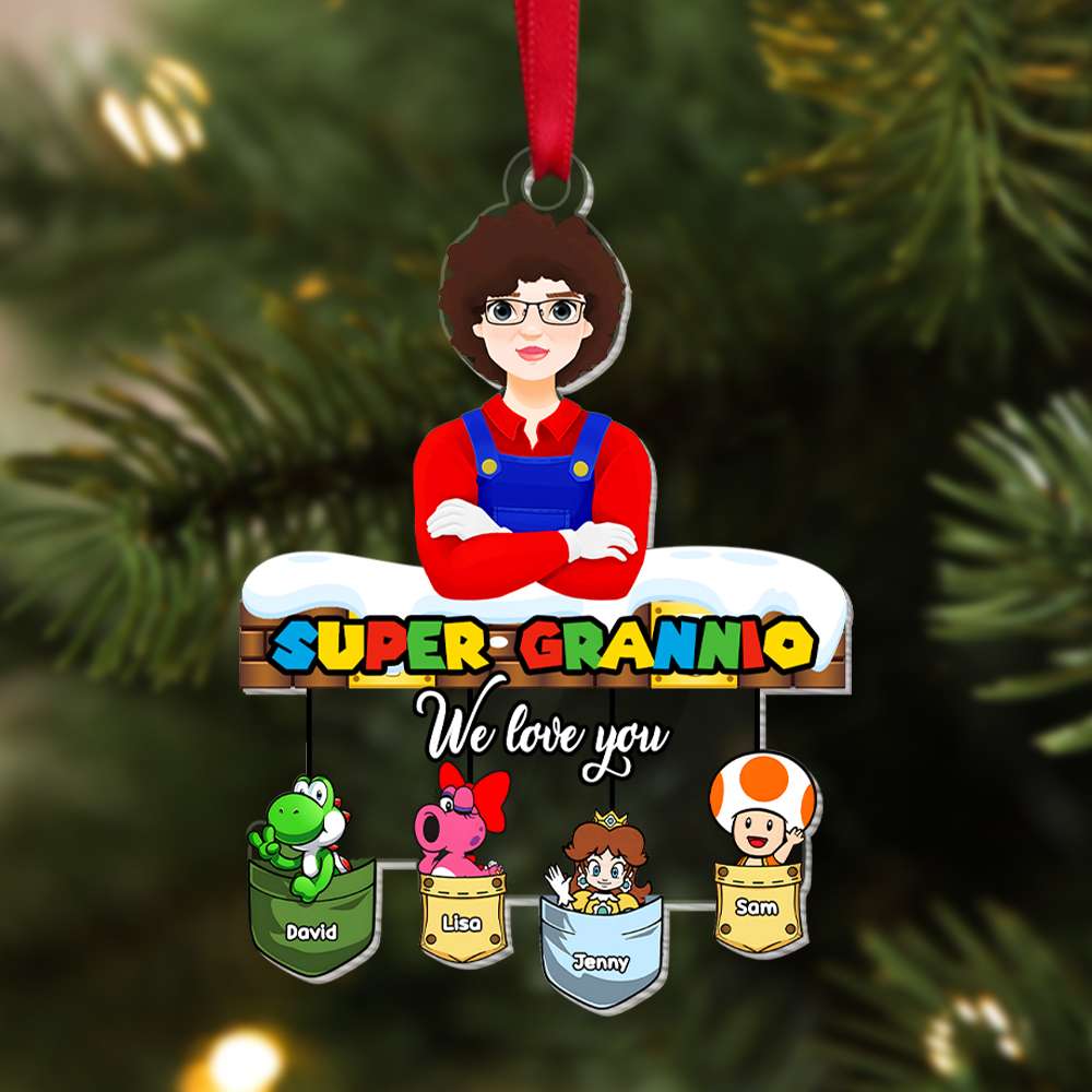 Personalized Christmas Gifts For Super Grannio Acrylic Ornament 02KAMH091024PA - Ornament - GoDuckee