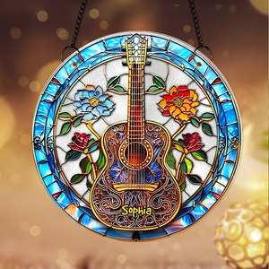 Personalized Gifts For Guitar Lovers Suncatcher Ornament 03acpu300824 - Ornament - GoDuckee