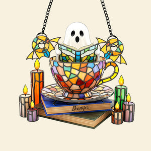 Ghost Tea Cup Suncatcher Ornament – Personalized Gifts For Book Lovers 04naqn120825 - Ornament - GoDuckee