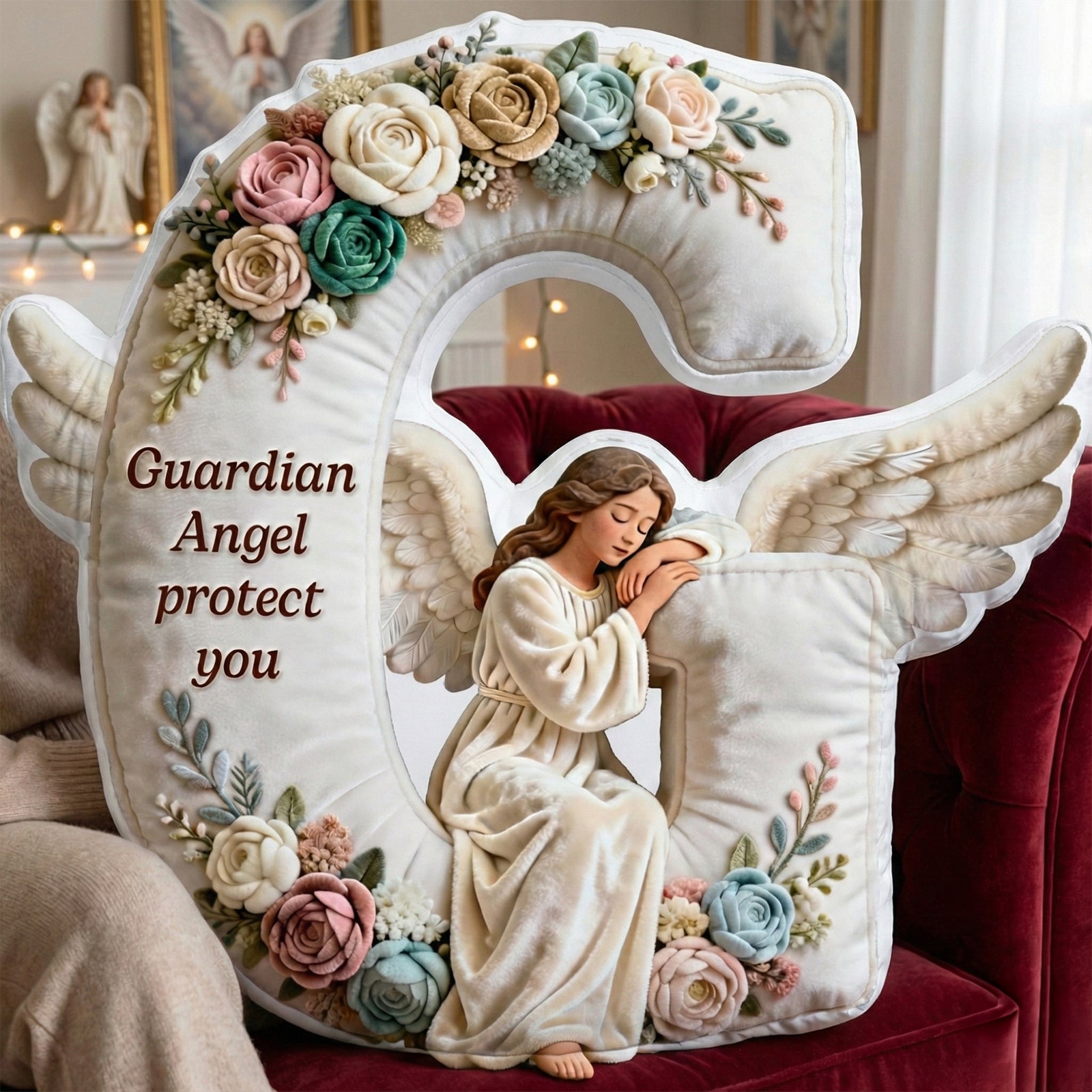 Guardian Angel Alphabet Pillow – Personalized Gifts For Loved Ones 01paqn090126 - Pillow - GoDuckee