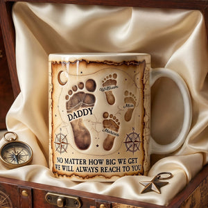 Dad Footprint Coffee Mug - Personalized Gifts For Dad 03TODH210526 - Coffee Mug - GoDuckee