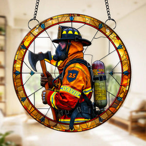 Personalized Gifts For Firefighter Suncatcher Ornament 05ACDT280824 - Ornament - GoDuckee