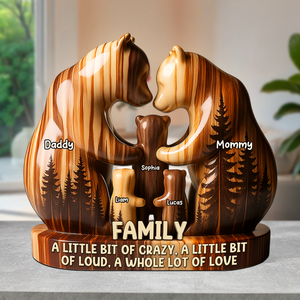 Personalized Gifts For Bear Family Acrylic Plaque 03TGPU180625 - Shaped Plaques - GoDuckee