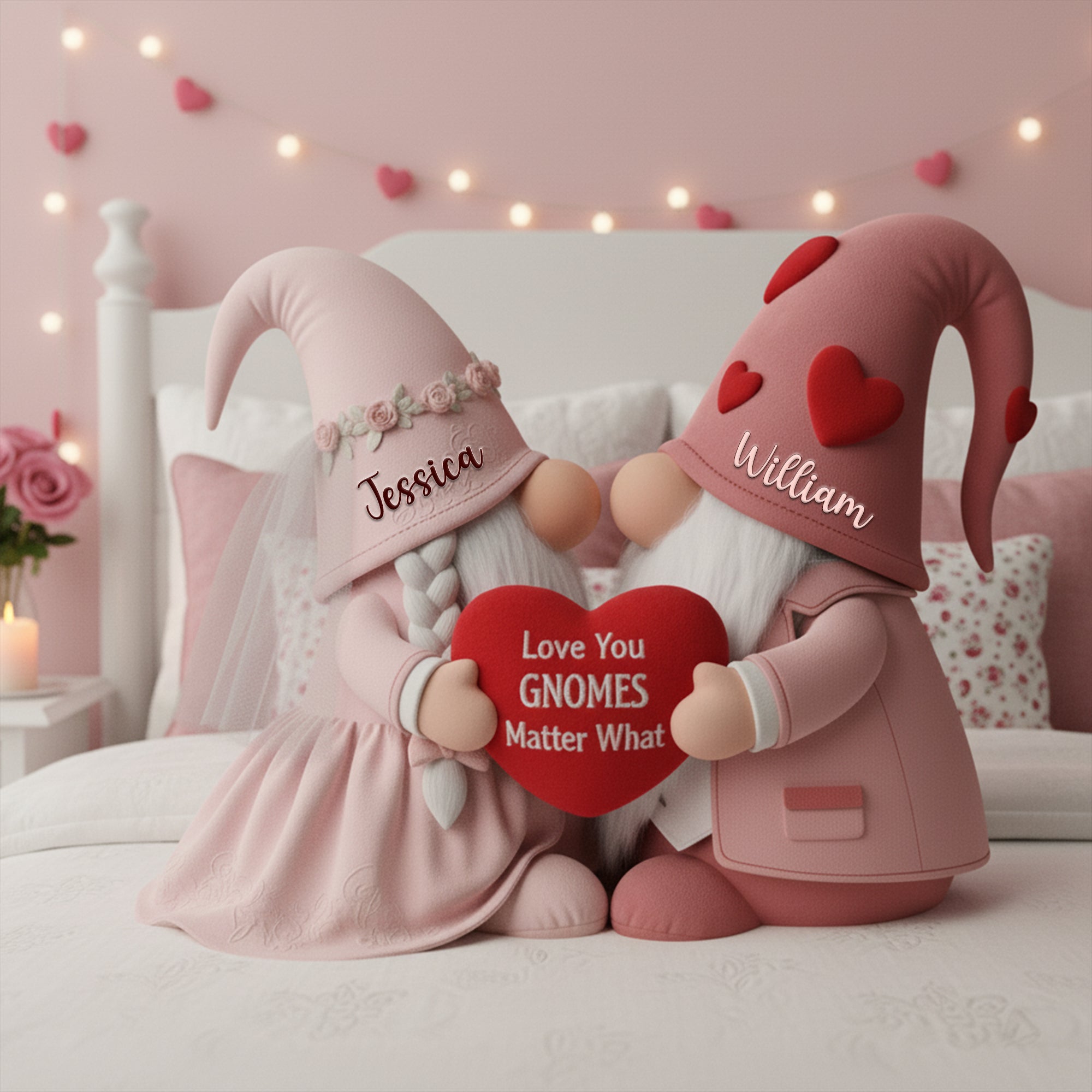Sweet Gnome Romance Couples Pillow - Personalized Gifts For Couples 07HYLU261125 - Pillow - GoDuckee