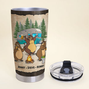 Camping Friends, We Are Trouble When We Are Together, Personalized Tumbler, Gifts For Camping Lovers, Camp Crew, Adventures, Friends - Tumbler Cup - GoDuckee