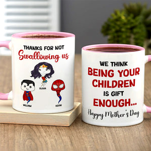 Personalized Gifts For Mom Coffee Mug Thanks For Not Swallowing Us 06NADT270324HA - Coffee Mugs - GoDuckee