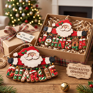 Festive Santa Name Art Ornament - Personalized Christmas Gift 04qhtn110926 - Ornament - GoDuckee