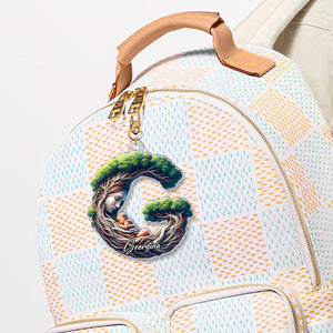Personalized Gift For Mom Alphabet Keychain, Mom Tree Hugging Kid Custom Initial Letter 01qhmh280225 - Keychains - GoDuckee