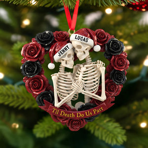 Personalized Gifts For Couple Christmas Skull Couple Ornament 02natn111025 - Ornament - GoDuckee