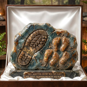 Daddy And Kids Footprint Acrylic Plaque - Personalized Gifts For Dad 05TODH050526 - Shaped Plaques - GoDuckee