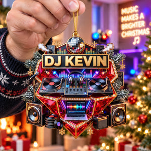 DJ Turntable Christmas Ornament - Personalized Gift For Music Lovers 02NAQN210926