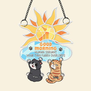 Personalized Gifts For Cat Lovers Suncatcher Window Hanging Ornament 01qhqn030624 - Ornaments - GoDuckee