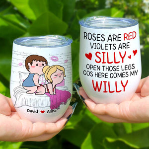 Personalized Gifts For Girlfriend Wine Tumbler Open Those Legs - Tumbler Cups - GoDuckee