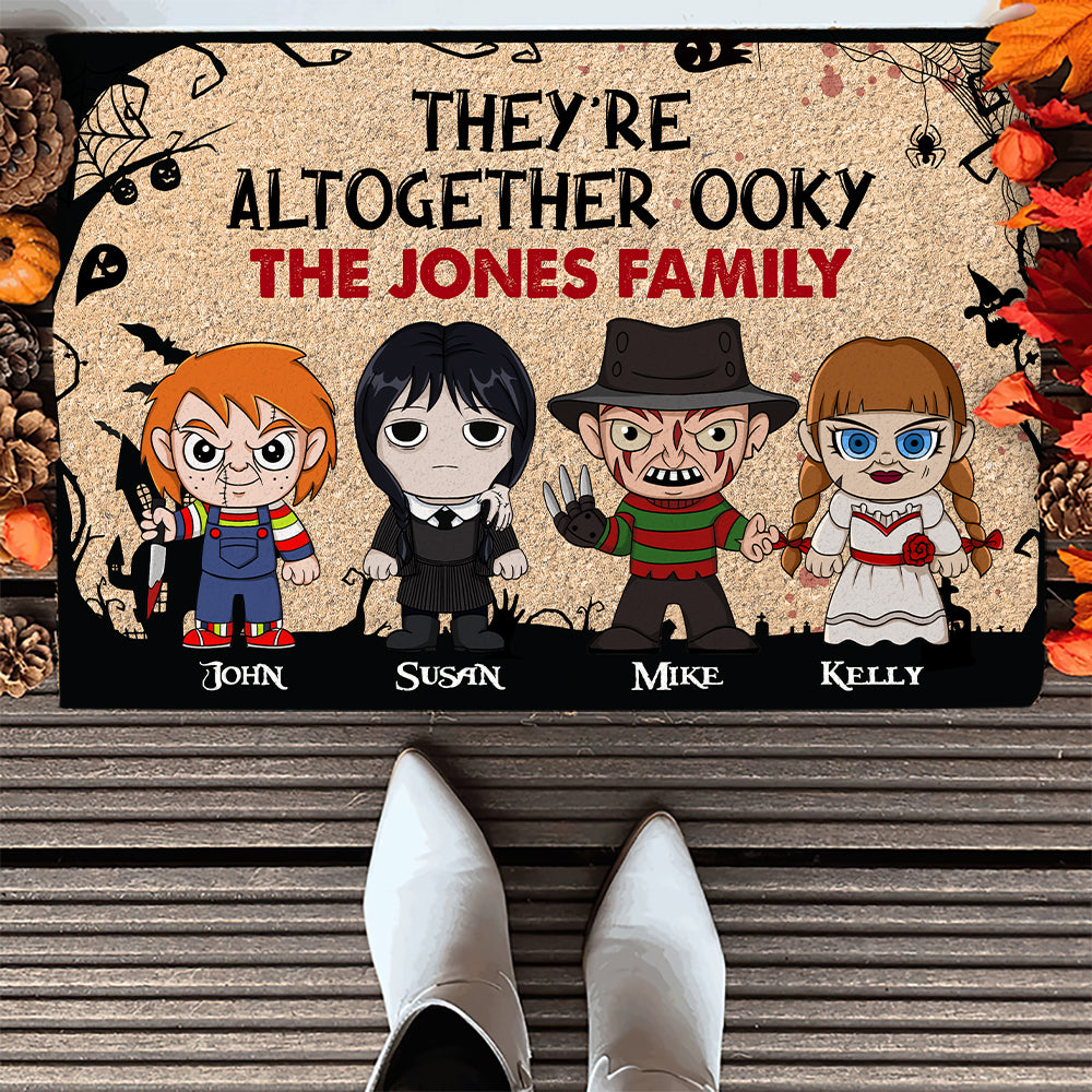 They're Altogether Ooky, Personalized Horror Door Mat, 02NATN160823HA, Gift For Family - Doormat - GoDuckee
