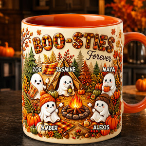Boo-Sties Forever Fall Camping Coffee Mug - Personalized Gift For Besties 01TODT190826 - Coffee Mug - GoDuckee