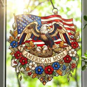 American Eagle Mom Suncatcher Ornament - Personalized Gifts For Mother 01paqn020326 - Ornament - GoDuckee