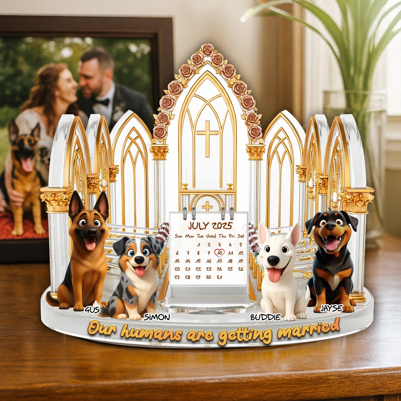 Engagement Acrylic Plaque - Personalized Gifts For Dog Lovers 01TGLU280625 - Shaped Plaques - GoDuckee