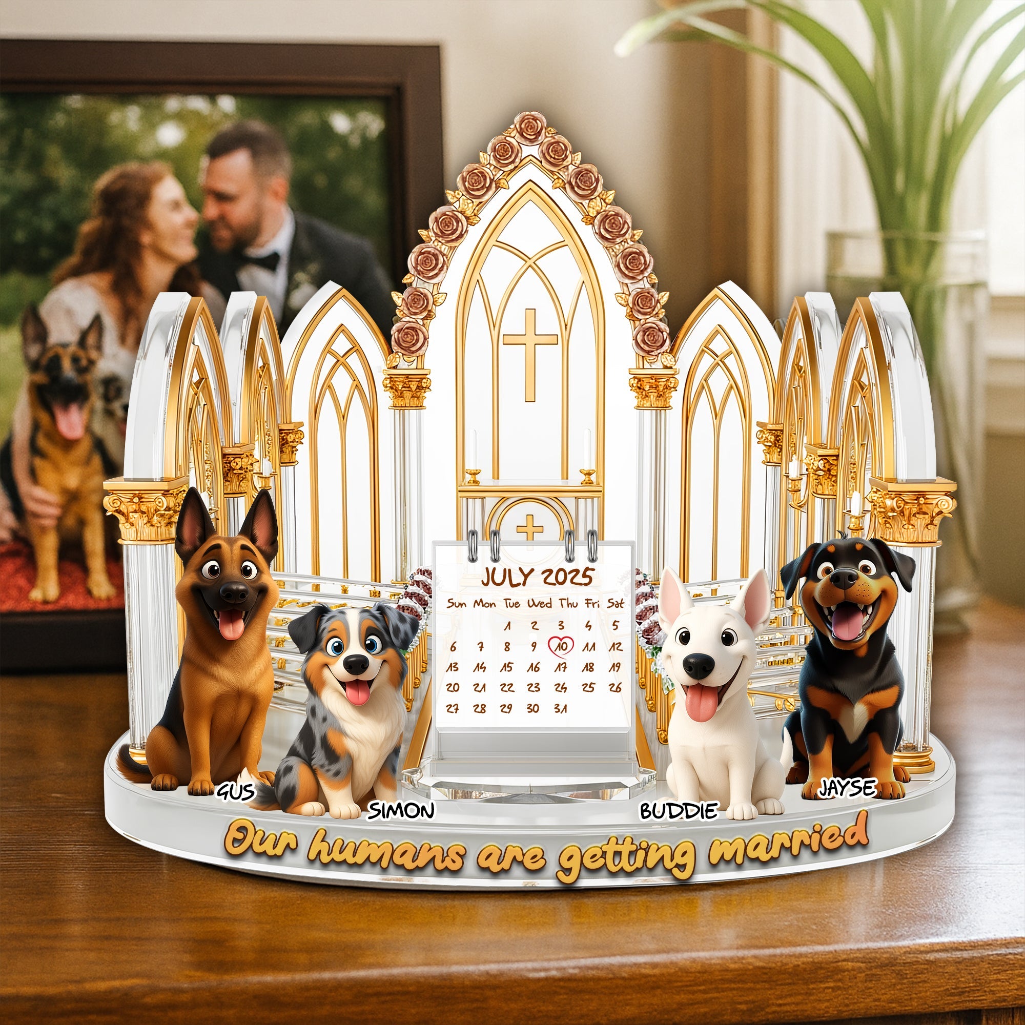 Engagement Acrylic Plaque - Personalized Gifts For Dog Lovers 01TGLU280625 - Shaped Plaques - GoDuckee