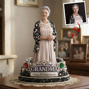 Cherished Grandma Shaped Plaque - Personalized Custom Photo Gift For Grandma 01TOTN180326 - Shaped Plaques - GoDuckee