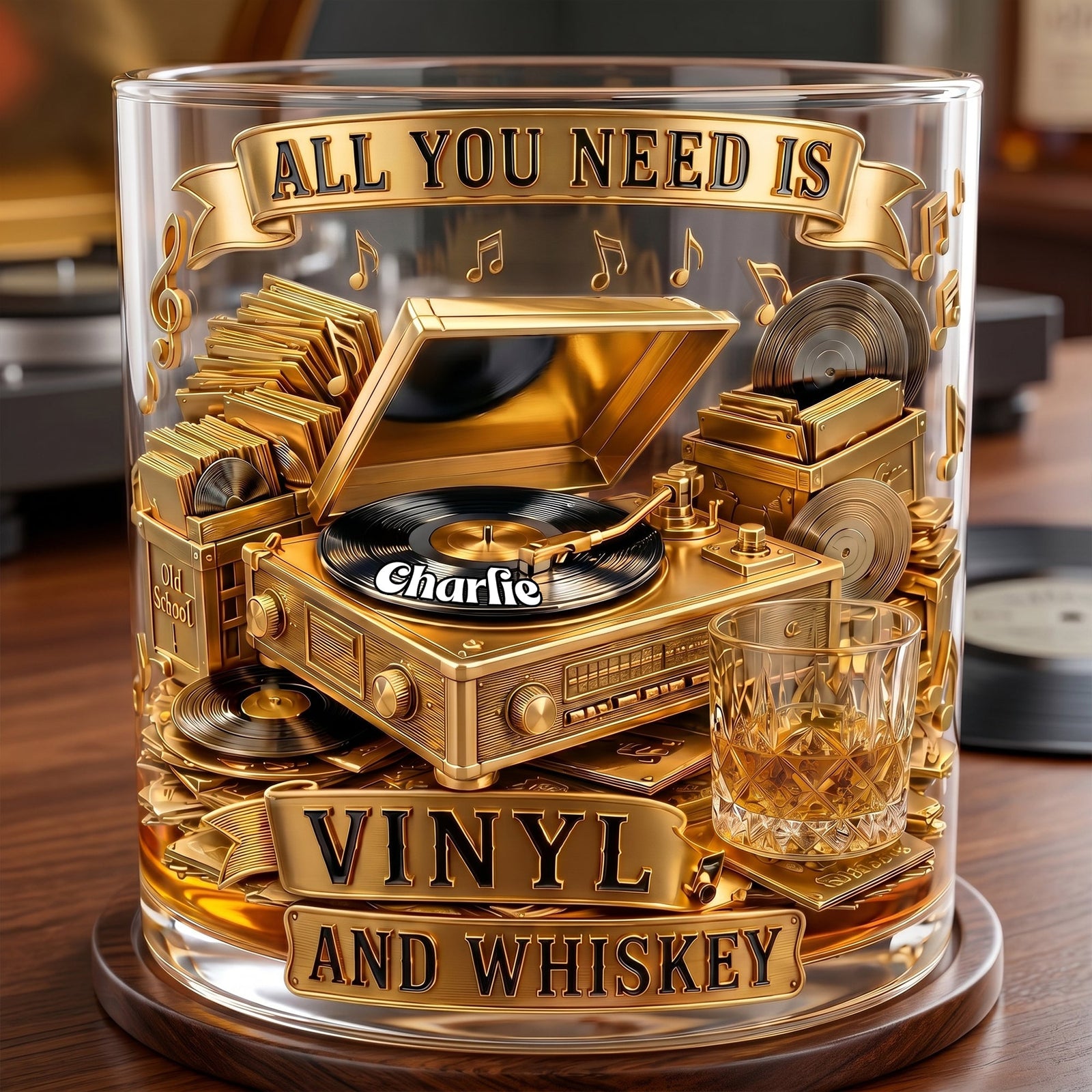 Soul-stirring Vinyl Record Round Glass, Personalized Gifts For Drinking & Vinyl Record Lovers 03qhlu240626 - Glass - GoDuckee