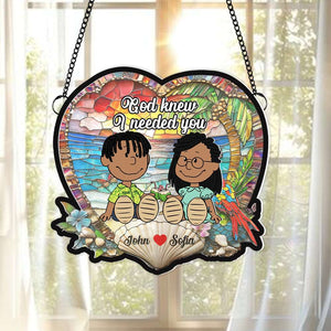 Personalized Gifts For Couple Suncatcher Ornament Summer Holiday 02KAMH100125PA - Ornament - GoDuckee
