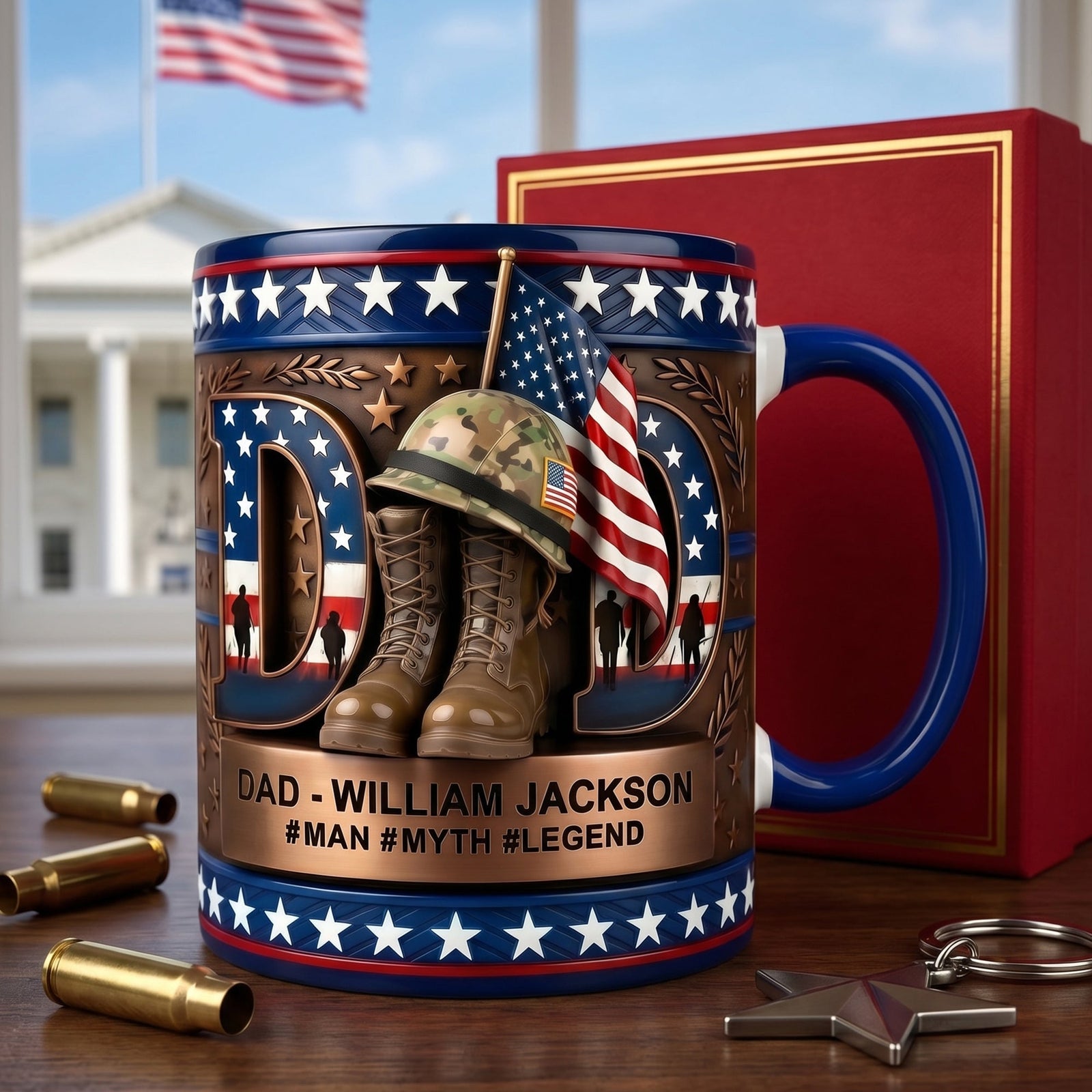 Veteran Dad Coffee Accent Mug - Personalized Gifts For Dad 03tyqn130426 - Coffee Mug - GoDuckee