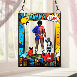 Personalized Gifts For Mom Suncatcher Ornament 03qhtn260225pa Mommy's Team - Ornament - GoDuckee
