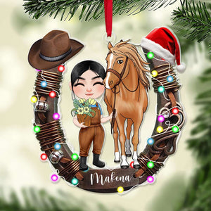 Personalized Gifts For Horse Lovers Christmas Acrylic Ornament 02OHLU141124 - Ornament - GoDuckee