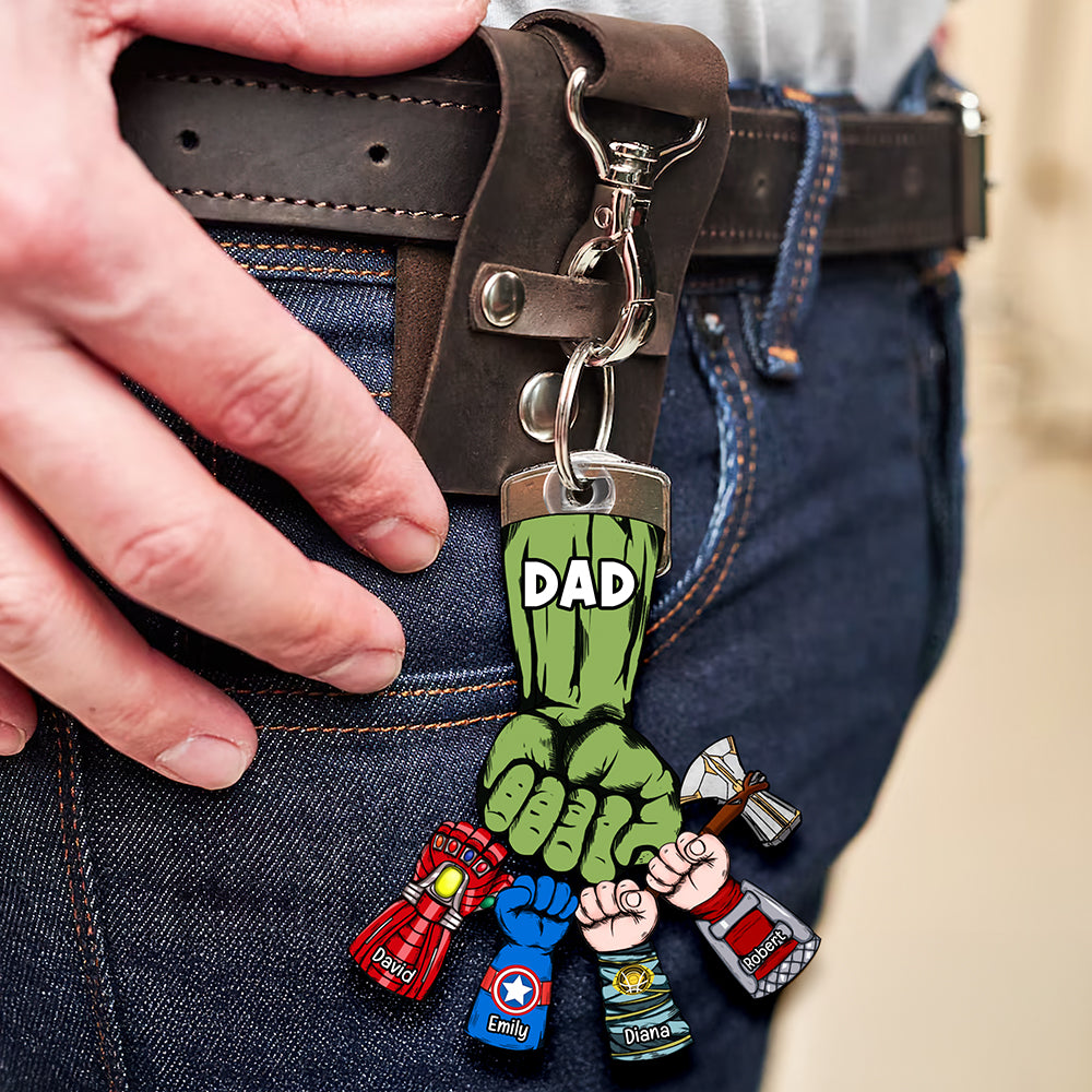 Personalized Gifts For Dad Keychain 02qhqn170523ha Fist Bump - Keychains - GoDuckee