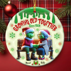 Personalized Gifts For Old Couple Ceramic Ornament 04ohqn281024 - Ornament - GoDuckee