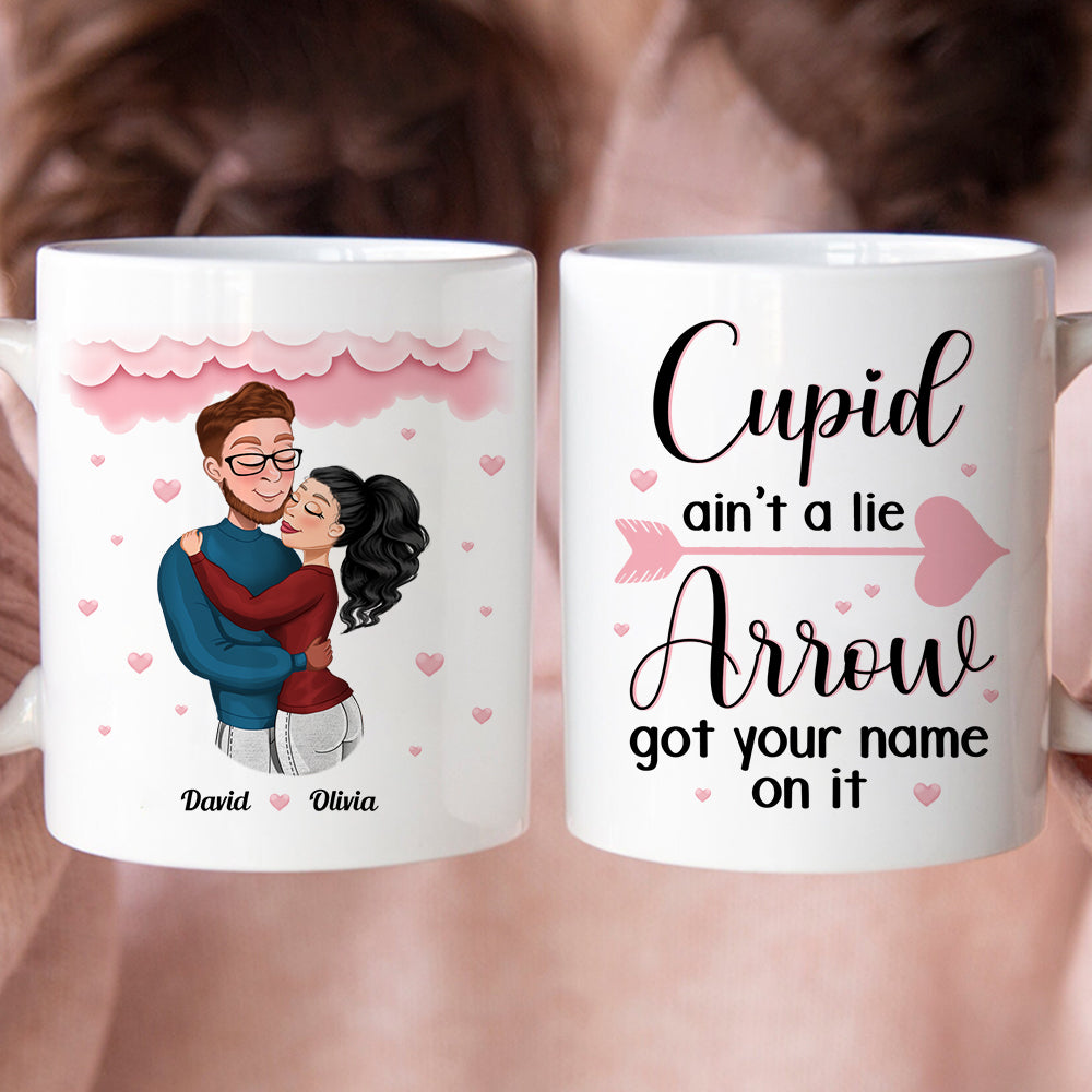 Cupid Ain't A Lie, Personalized Mug, Romantic Couple Gifts - Coffee Mug - GoDuckee
