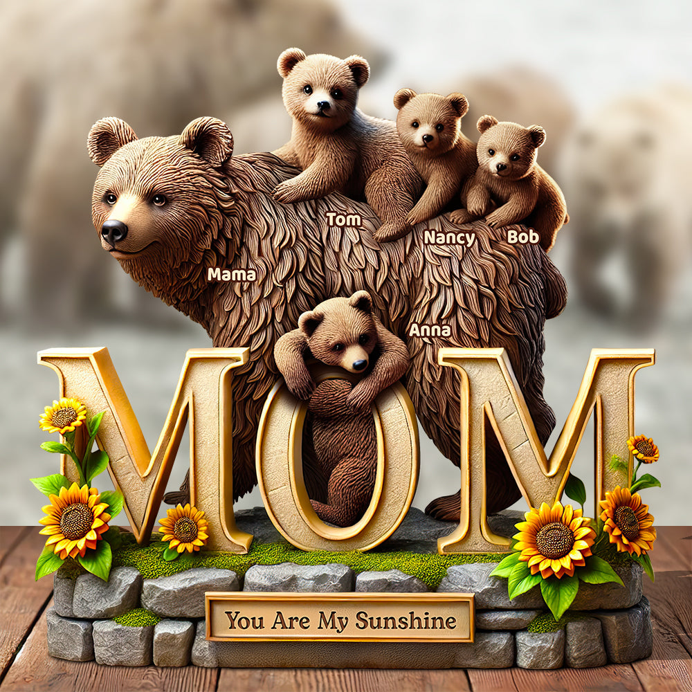 Bear Mom Acrylic Plaque Gifts For Mom 02HUDT180425 - Shaped Plaques - GoDuckee